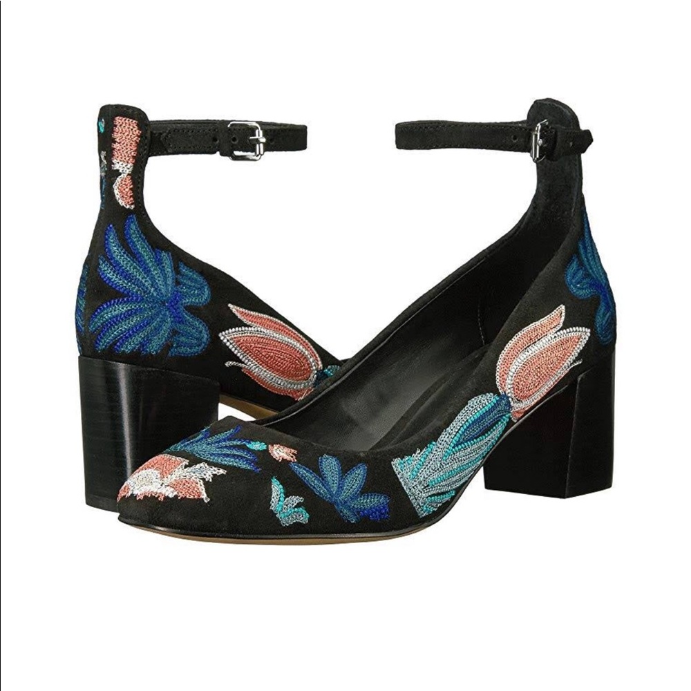 Rebecca Minkoff embroidery heels 7.5 floral